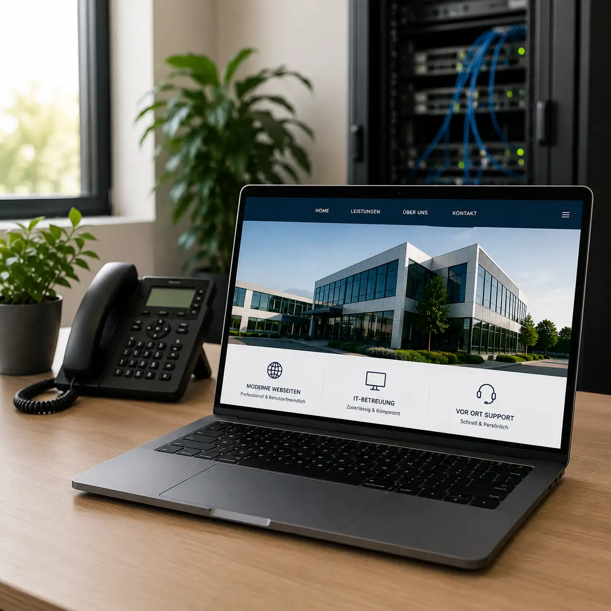 Moderne IT-Geräte im Büro als Grundlage für ein persönliches Angebot
